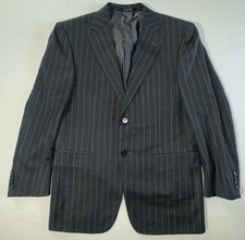 Ermenegildo Zegna Men s 38s IT48 Charcoal Gray Blue Pinstripe Wool Roma Blazer