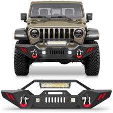 Front Bumper For 2007-2018 Jeep Wrangler Jk Unlimited With Winch Plate D-rings