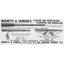 NEGRETTI & ZAMBRA Teleskope & Fernglas viktorianische Werbung 1900