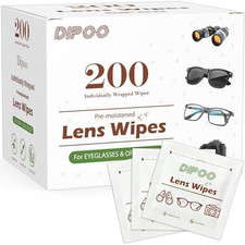 200 Count Lens Wipes for Eyeglasses, Eye Glasses 1 Pack of 200