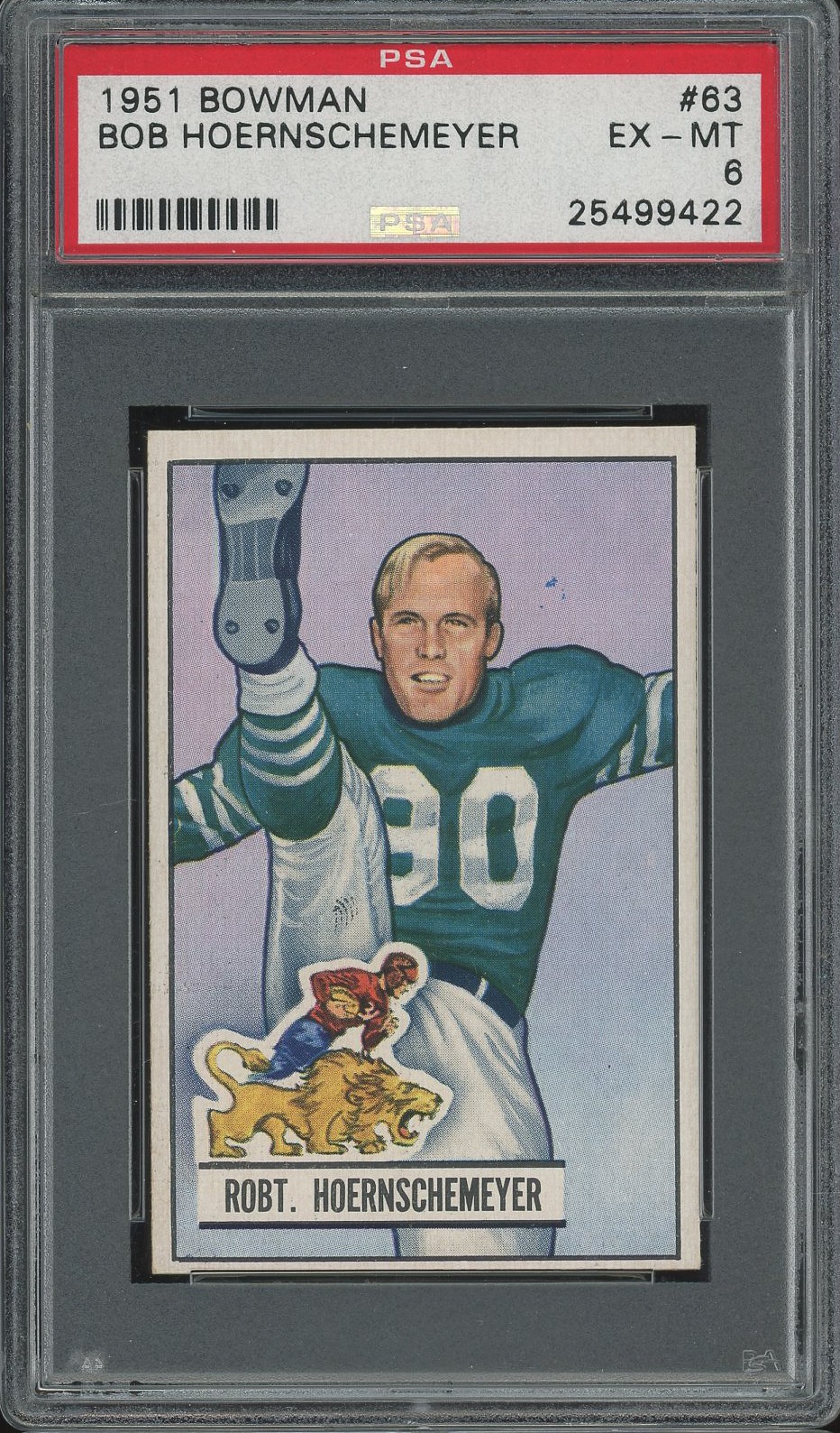 1951 Bowman # 63 Bob Hoernschemeyer PSA 6