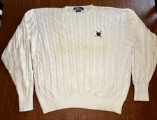 Vintage Polo Ralph Lauren Golf Cross Penant Cable Knit Sweater.