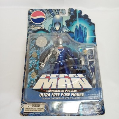 1998 Pepsi Man Snowboarding Ultra Free Pose Figure Bandai 5.9in