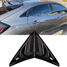 For 2017-2020 Honda Civic Type R Rear Window Side Louvers Vent Black Accessories
