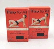 Thinx for All Reusable Period Underwear Panties Black Lot Of 2 Size Medium New