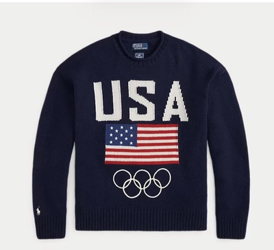 USA 2026 Olympic Team USA Polo Ralph Lauren Flag Wool Sweater XXL