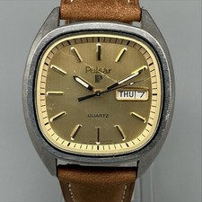 Vintage Pulsar Mens Watch 37mm Gold Tone Y513...