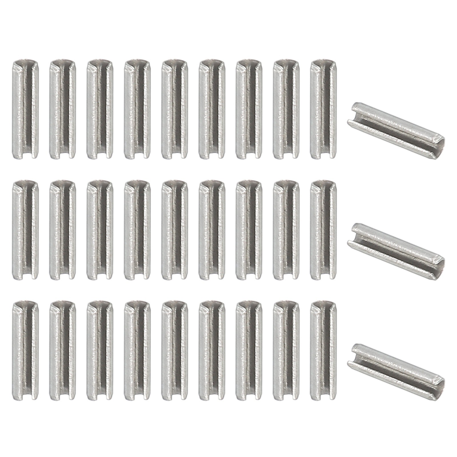 50 Pcs 5/64" x 5/16" (2.2mm x 8mm) Slotted Spring Pin Silver