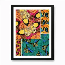 Butterflies On A Fabric Art Print Framed Wall Art Poster Canvas Print Picture