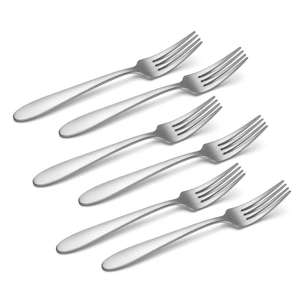 Oneida Vale Flatware Smooth & Modern Salad Forks, Set of 6