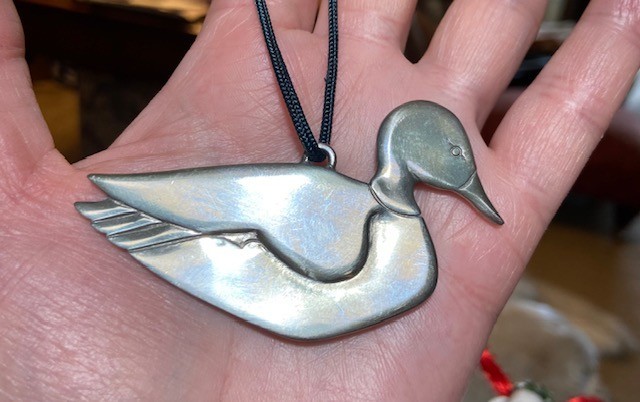 Reed & Barton pewter duck ornament