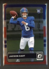 2025 Donruss Optic - Jaxson Dart 2015 Retro #2 SP - Rookie Giants Red White Blue