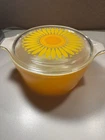 Vintage Pyrex 471 One Pint Casserole Dish & Sunflower Clear Glass Lid 470-C