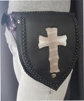 Leder & Seasnake Utility Gürteltasche Biker Hüft Geld Gürtel Larp Steampunk.