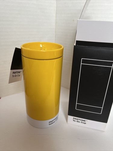 NEW Pantone To Go Cup YELLOW 012 14.5 oz 430ml Travel Stainless Copenhagen Desi - Picture 7 of 11