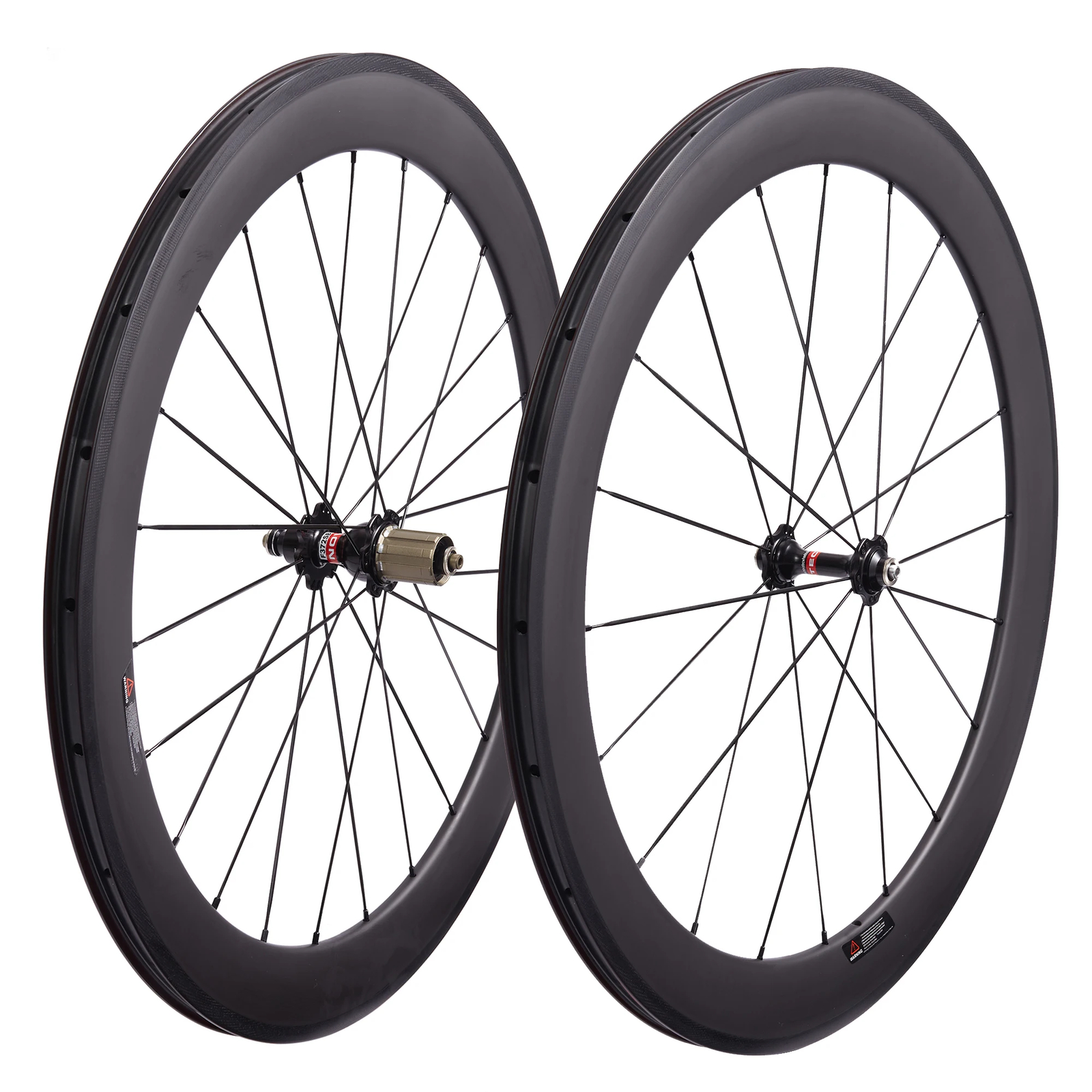 Ruote in carbonio per bici da strada profondità 60 mm larghezza 23/25 mm clincher tubolare senza tubo