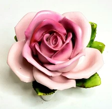 Vintage Signed KSK Kammer And Kramer Handarbeit Germany Porcelain Pink Rose 3"