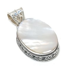 Moonstone Pendant With Silver Chain Handmade Beautiful Jewelry for Womens A 5