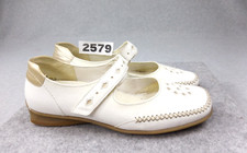 Remonte Loafter's Shoes Womens 39 US 8.5 White Leather Hook Loop Comfort Flats