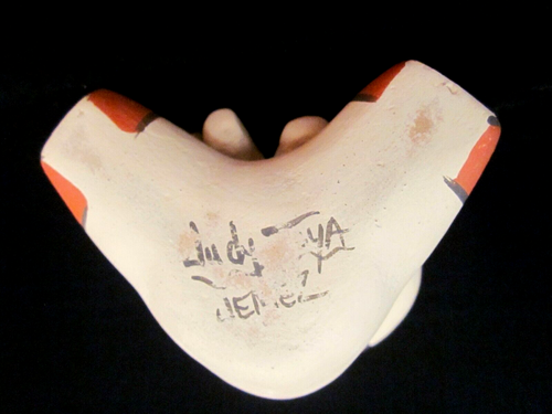 Native American Pottery Storyteller Judy Toya Jemez Man & 3 Kids w/Pots 6" x 5" - Picture 2 of 6
