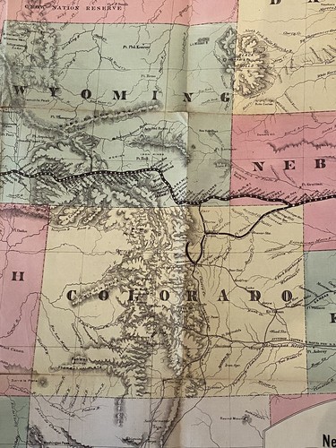 1876 Williams' New Trans-Continental Map of The Pacific Railroad 1st Ed. Large - Picture 15 of 24