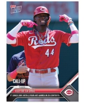 Elly De La Cruz 2023 MLB TOPPS NOW #523 - 2 four Hit games
