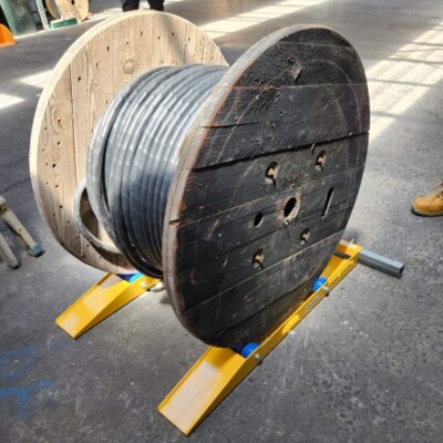 Adjustable Cable Drum Dispenser 1 Tonne Ramp Entry, Reel Stand Roller
