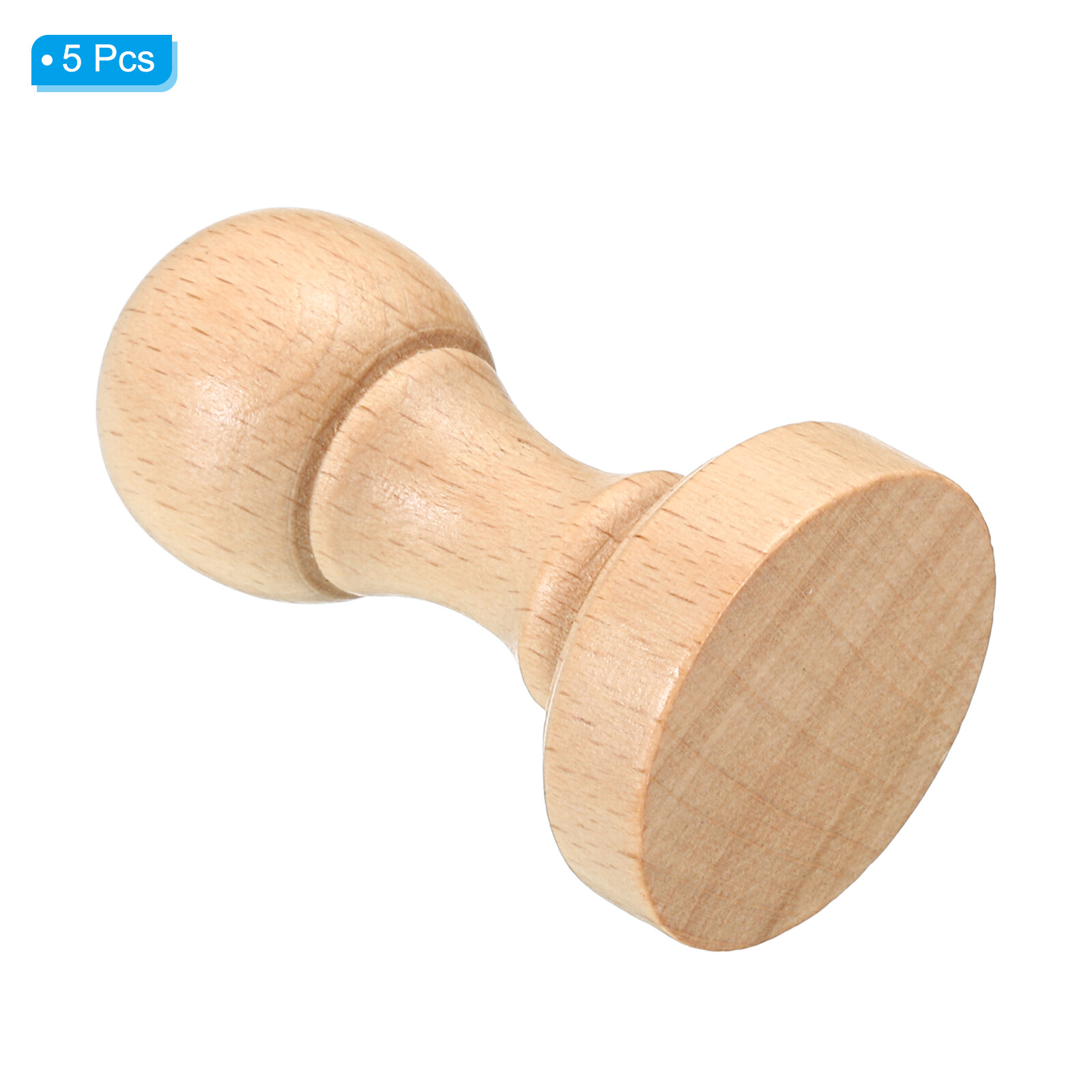35mm Stamp Wood Round Handle, 5pcs Wooden Knobs Stamp Mounts Drawer