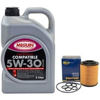 MotoröL Set 5W-30 Meguin 5 Liter + ÖLfilter SH 4788 P FüR Opel Astra J 2.0 Cdti