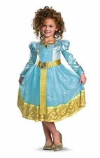 Brave Merida Deluxe Costume, Aqua/Gold, Medium