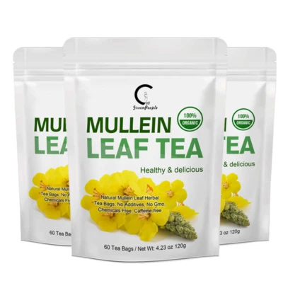 GREENPEOPLE Mullein Leaf Tea Bags for Lungs Cleanse and Respiratory Support, Caffeine Free