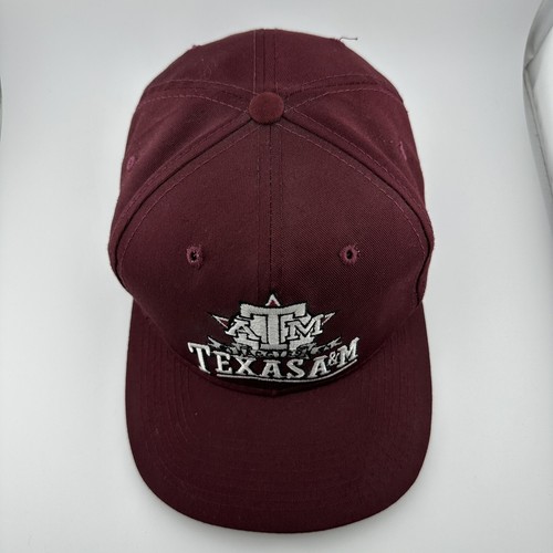 Vtg Starter Texas A&M Aggies Hat Embroidered Snapback Maroon Cap 90s Made Korea - Picture 6 of 13