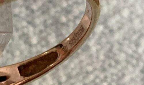 Rose Gold over .925 Sterling Silver Yellow Morganite(?) Band Stack Ring Sz. 7.75 - Picture 6 of 11