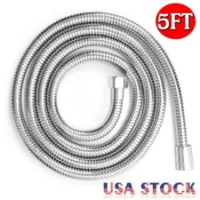 5FT Shower Hose Brushed Nickel Extra Long Stainless Steel Handheld Extension HOT