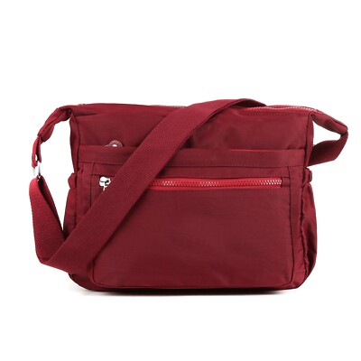 Große Nylon-Umhängetasche für Damen neu UK Damen Crossbody Bag mit Reißverschluss