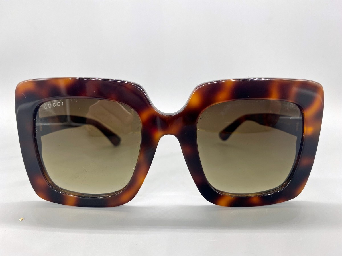 New - Gucci Oversized Square Havana Brown GG0328s 002 Sunglasses Gucci GG1338SK 002 Havana/Brown Gradient Square 54mm Women main image 4