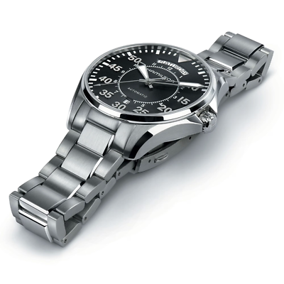 Hamilton Khaki Aviation Men's Black Watch with Silver Stainless