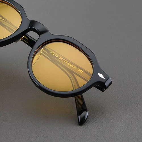 Moscot Lemtosh Sonnenbrille Herren rund Retro schwarzes Gestell polarisiert gelb Damen neu - Bild 6 von 11