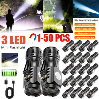 Three-Eyed Monster Mini Flash Super Power Flashlight USB Rechargeable Waterproof
