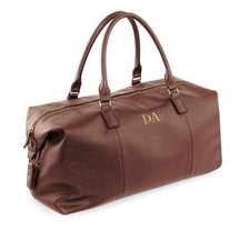 Personalised Men's/Unisex Leather Holdall Weekend Bag for Travel PU leather
