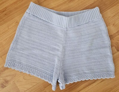 Abercrombie Kids Mädchen Shorts Häkelstil Strick hellblau Hotpants NEU!