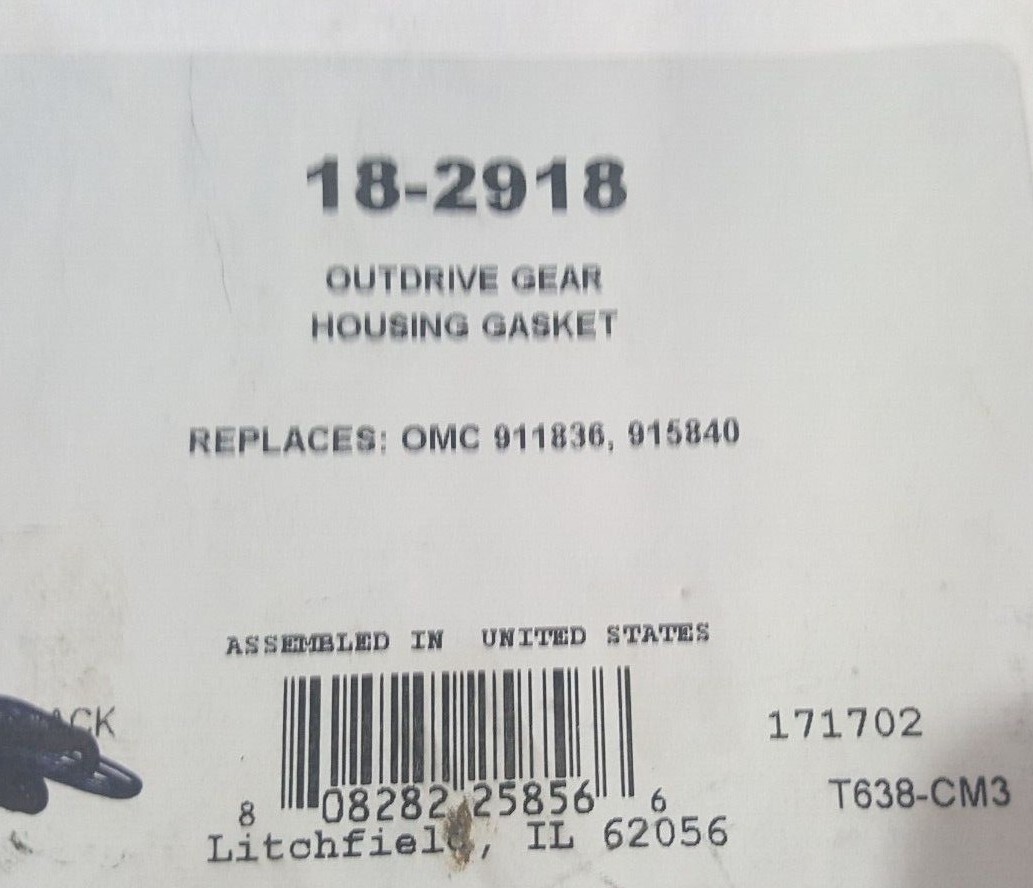 OMC Outdrive Gasket NOS 18-2918 ( L-1330) | eBay