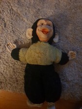 Vintage Chimp Monkey Zippy Stuffed Plush Rubber Face Hands Shoes 17" Bijou Toys