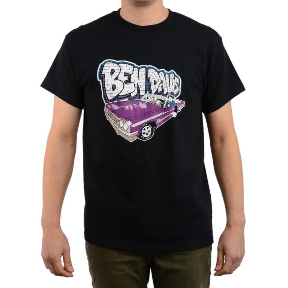 Camiseta para hombre Ben Davis cuello redondo manga corta convertible gráfico logotipo camiseta