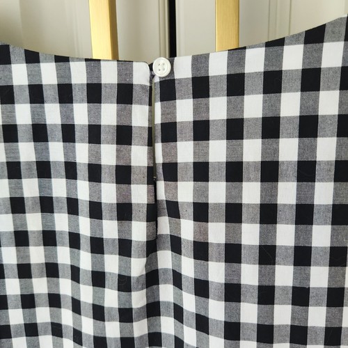Talbots Woman Blouse 24W Black White Gingham Embellished Round Neck Sleeveless - Picture 7 of 10