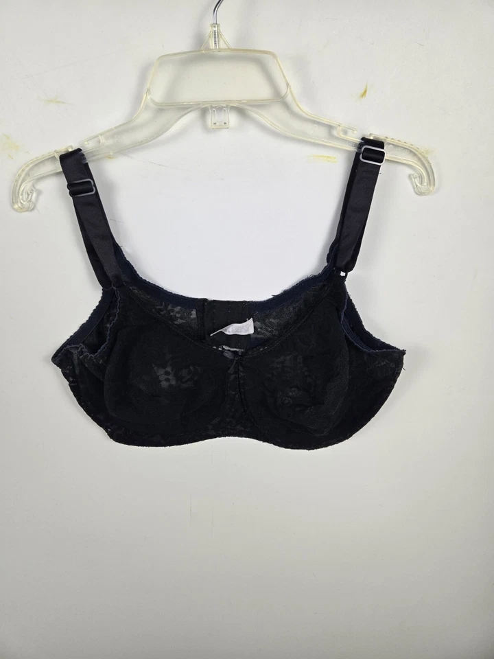 Sujetador Bali Mujer Talla 38D Negro Encaje Floral Ligeramente Imperfecto Cobertura Completa Foto 2 de 4