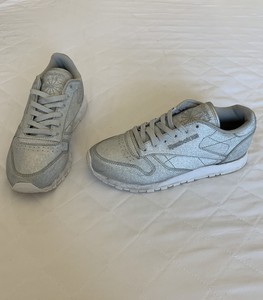 silver glitter reebok classics