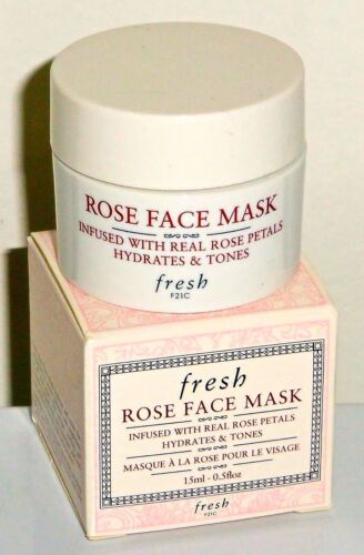 FRESH ROSE FACE MASK INFUSED WITH REAL ROSE PETALS 15 ML/0.5 OZ. NEW IN BOX MINI - Picture 1 of 4