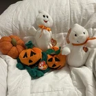 Ty Beanie Babies Halloween Plush Lot Ghost Cat Pumpkin 1997 Vintage Ages 3+