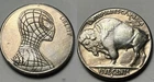 HOBO NICKEL COIN AMAZING SPIDERMAN WEB SLINGER BUFFALO SPIDER FREE SHIP